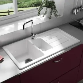 Sanindusa Reno Bowl & 1/2 Ceramic Sink R/H
