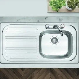 Single Bowl Sink L/H Drainer 2 Tap Hole