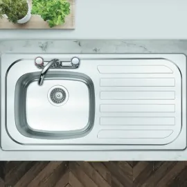 Single Bowl Sink R/H Drainer 2 Tap Hole