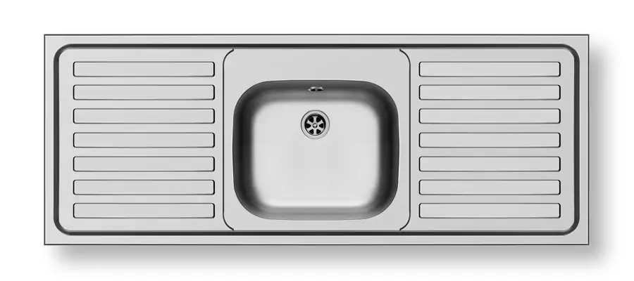 Single bowl double drainer