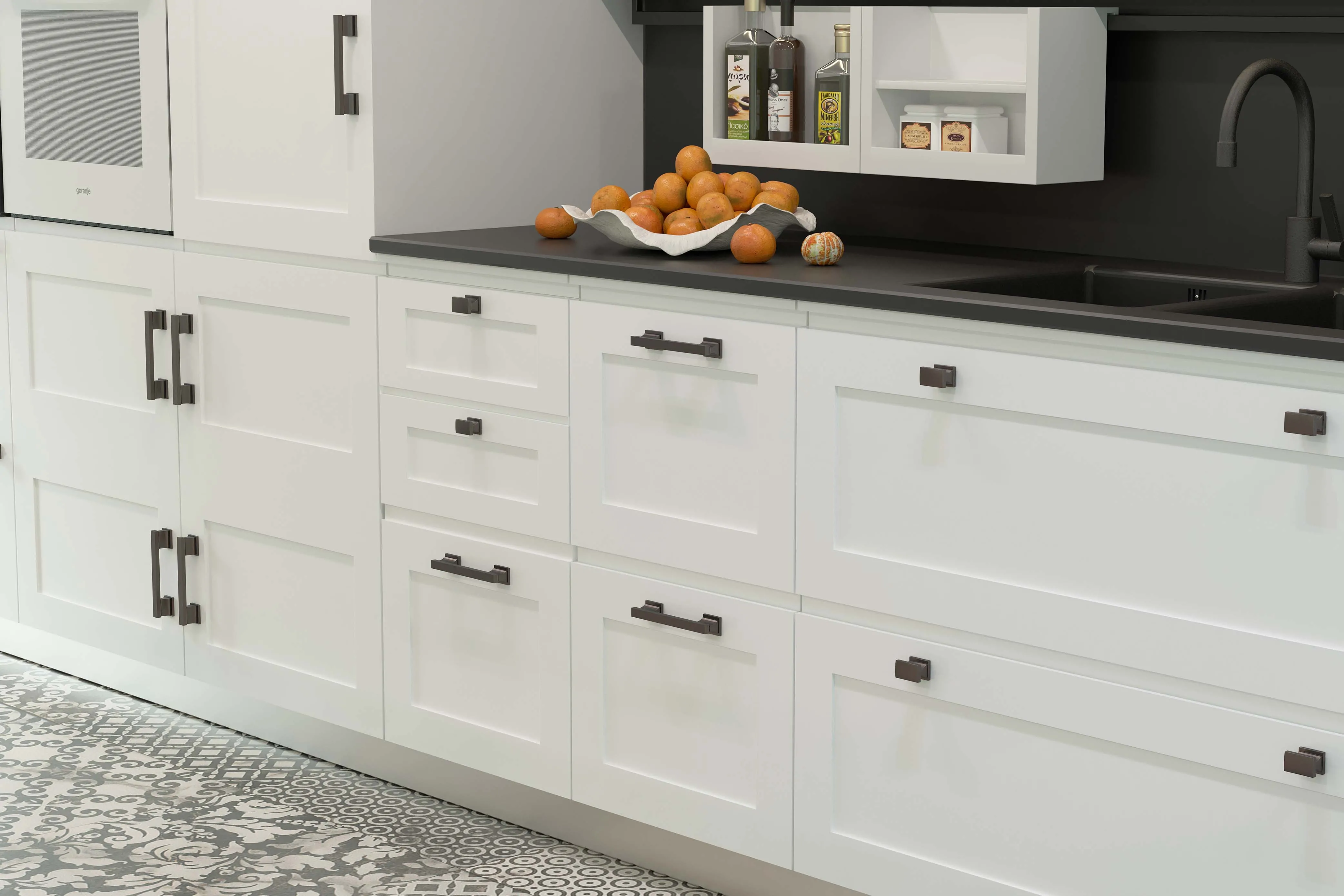 kensington black nickel handle collection