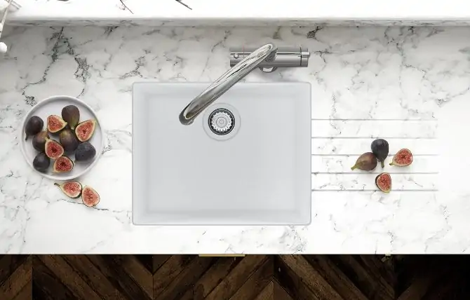 white composite sink