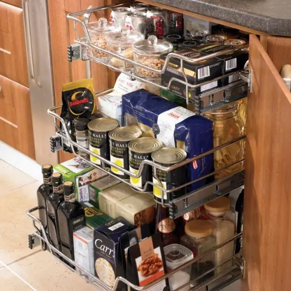 In situ Pull Out Chrome Wire Storage Baskets