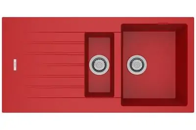 red composite 1.5 bowl sink