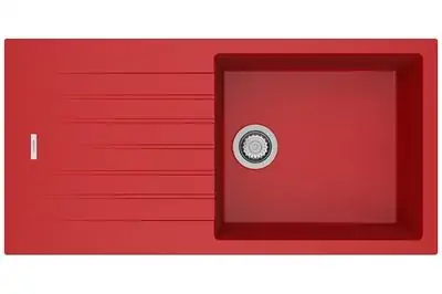 Red composite single bowl sink
